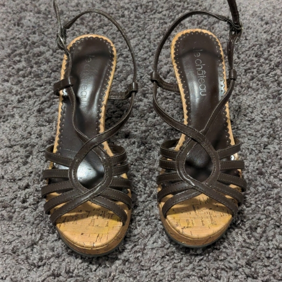 Platform cork strappy sandals - Picture 2 of 5